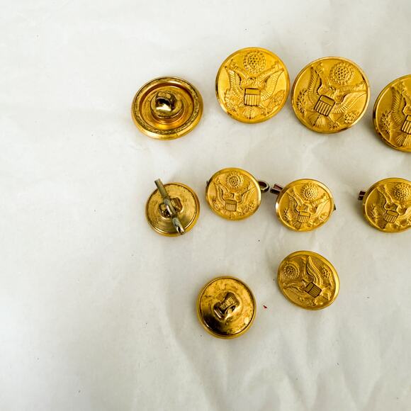 Vintage Army Military Suit Jacket Button Replacements 10 Ct - Picture 3 of 4